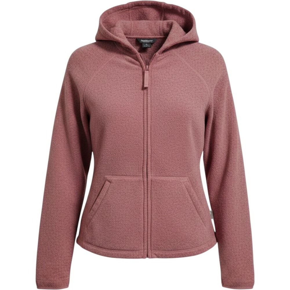 Woolrich Hoodie Womens L Pink Watermelon Heather Full Zip Fleece Raglan Jacket